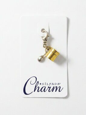NEW C2582 Silpada Sterling Silver & Brass "Sweet Baby Cup & Spoon" Charm